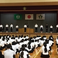 生徒会選挙　立会演説および認証式